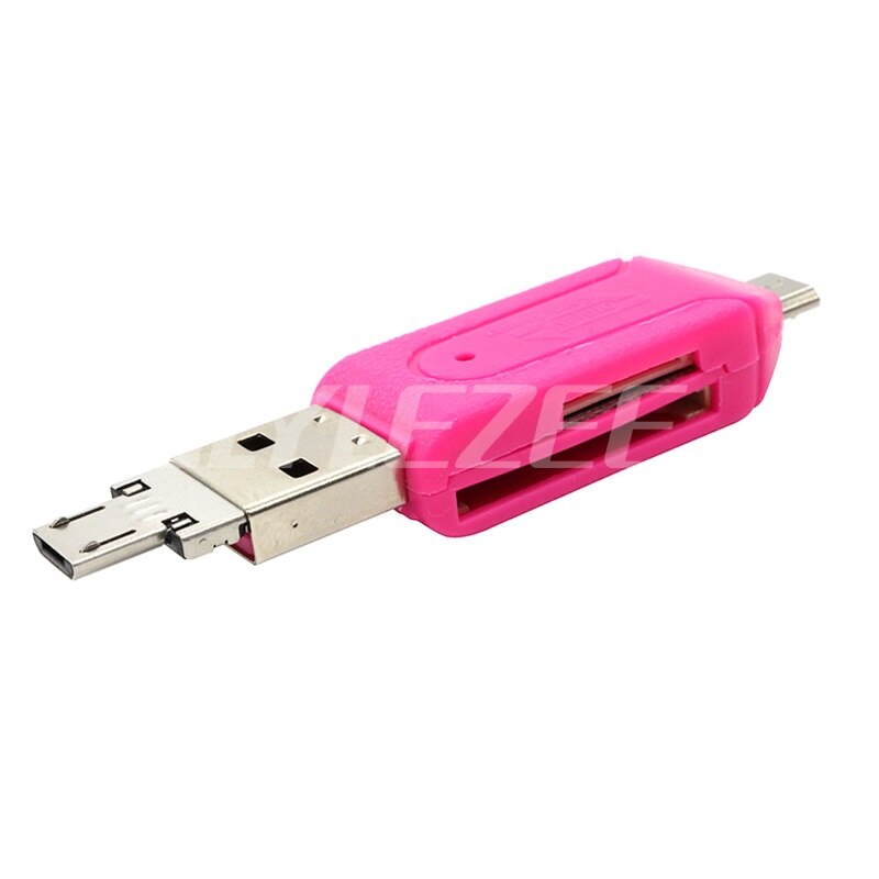 Lector de tarjetas OTG USB SR 2 en 1, adaptador Micro USB a USB OTG, convertidor para Android, teléfono móvil, tableta, ordenador portátil, lector TFSD, 2 uds./1 lote