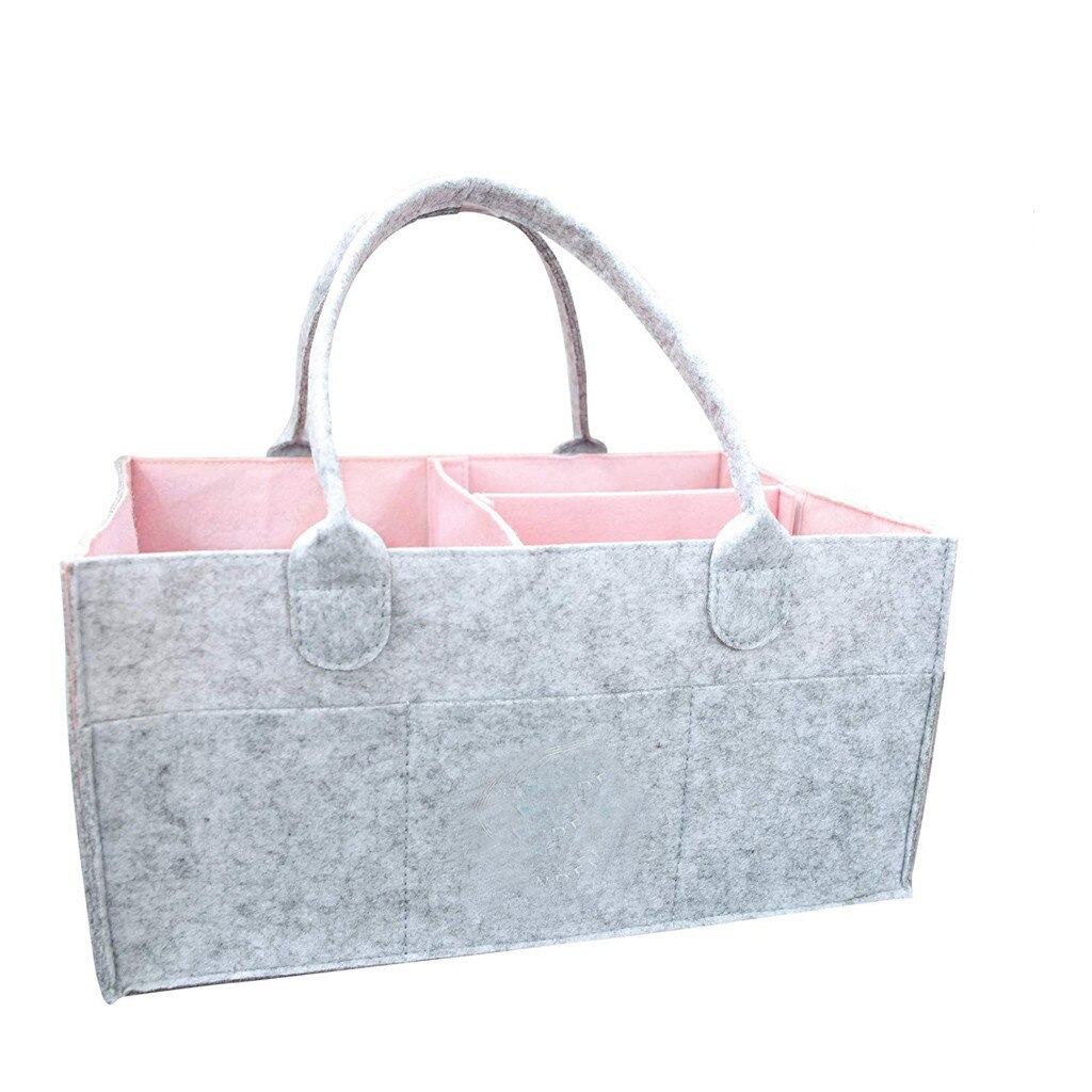 Infant Nappy Storage Bin Baby Diaper Wipes Bag Caddy Organizer Basket Baby Durable Polyester Diaper Bag cloth diaper bebek: Pink 