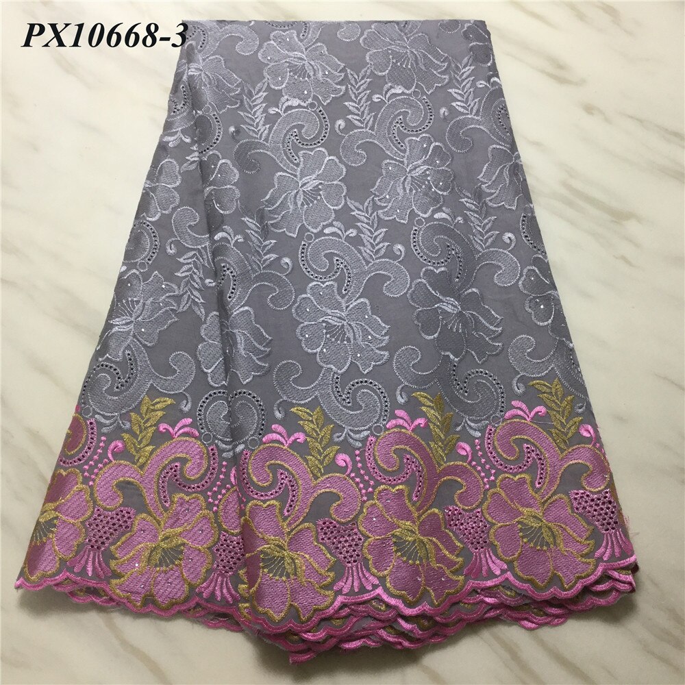 The latest good soft touch Yellow color voile cotton fabric 5 yards women evening dress lace: 3