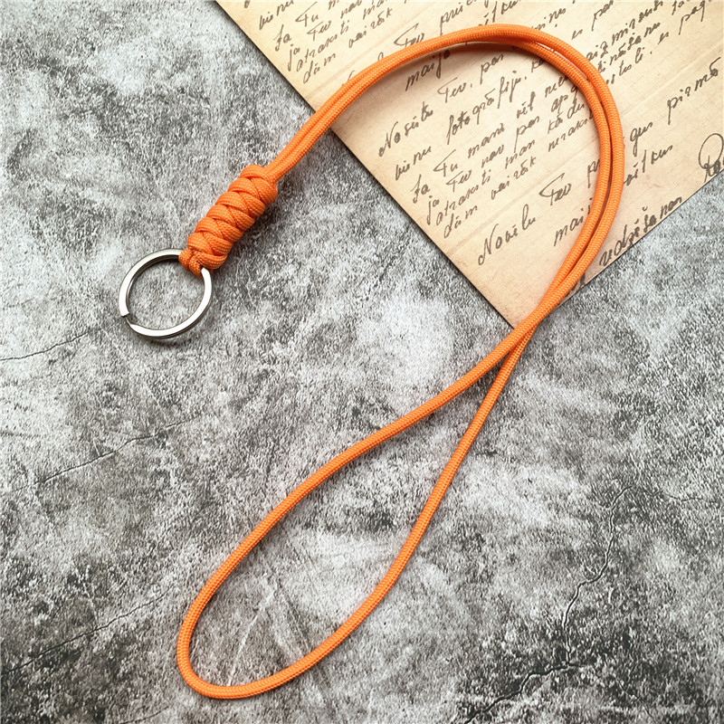 Tissage sangle de téléphone lanière cou corde lanière pour clés carte d'identité sangles de téléphone portable collier extérieur main sangle de téléphone pour iPhone: WHITE