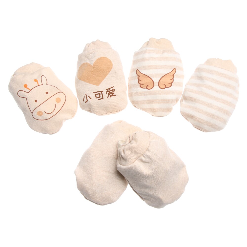 1Pair Newborn Guanti di Inverno Del Bambino Infantile Del Fumetto di Stampa Anti-afferrare Guanto di Cotone Morbido Handguard Guanto Con Coulisse Regolabile Guanti