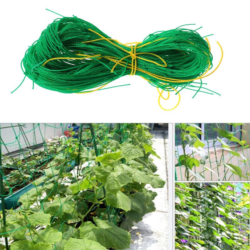 Red Verde de nailon para jardín de malla de 10x10cm apoyo redes para plantas trepadoras de judías crecer cerca de escalada neto engrosada línea