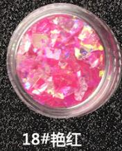 5g uregelmessige glitter godteri papir paljetter gjør-det-selv harpiks håndverk smykker dekor 21 farger tilgjengelig is mylar shell papir flak paillette: 18 prangende rosa