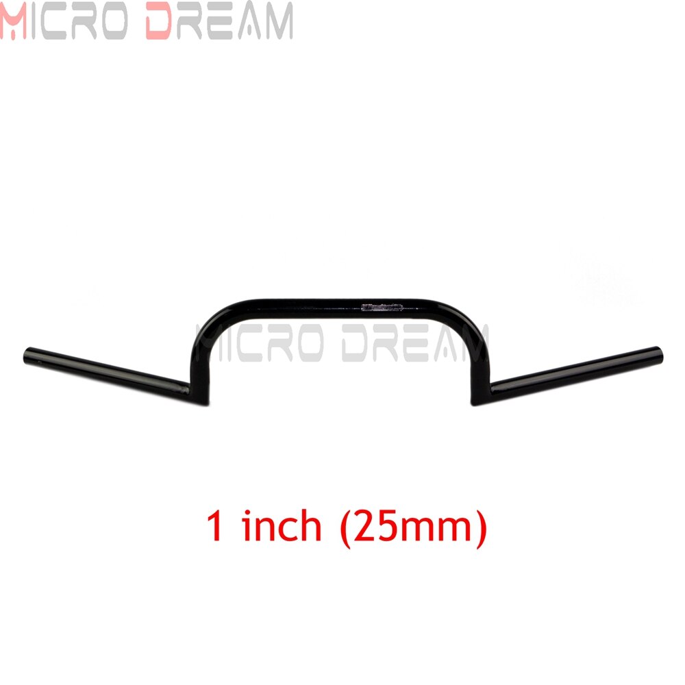 Manillar negro de motocicleta de 1 ''/25mm para Clubman Cafe Racer, manillar de 4" para Harley Dyna Softail Touring Bobber Chopper: Black-25mm