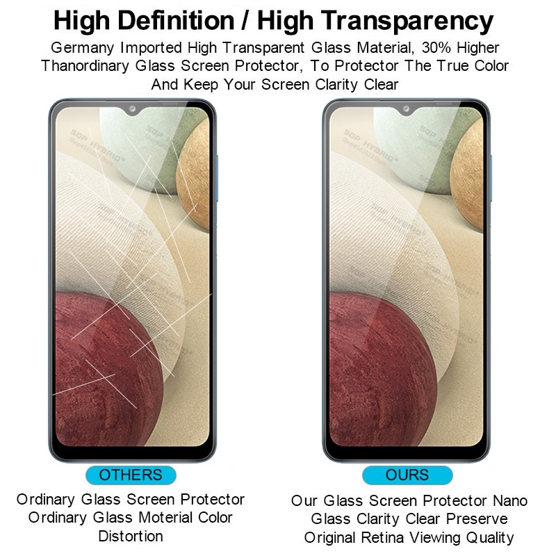 3 blätter Bildschirm Schutz Für Samsung a12 Licht Gehärtetem Glas Für Galaxis a12 a11 a10 Sansung a03s transparent Sauber Sklo abdeckung