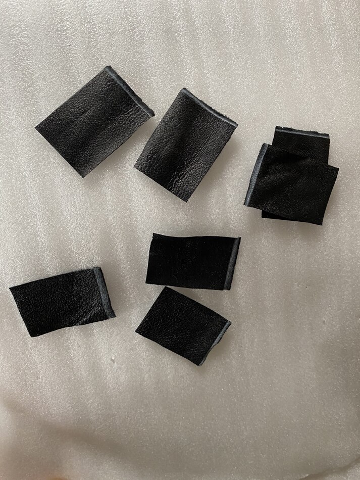 Piel de cuero para arco de violín (3,5x2,5 cm), piel de violonchelo para arco o bajo, repuesto de piel para hacer parte de violín, 10 Uds.