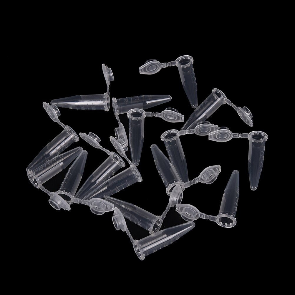 50 PCS Clear Micro Plastic Test Tube Centrifuge Vial Snap Cap Container for Laboratory Sample Specimen Lab Supplies 0.5 ML