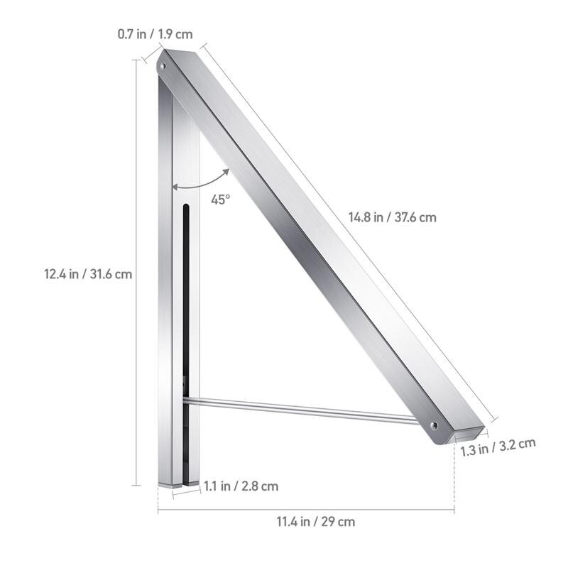 Soporte de pared de aluminio para colgar ropa, colgador de ropa ajustable para organización de lavandería, estante de almacenamiento para armario, colgador de ropa plegable