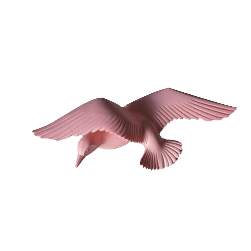 3D Resin Flying Seagull Birds Crafts Wall Art Sculpture Living Room Bedroom Wall Hanging Decoration: Pink E