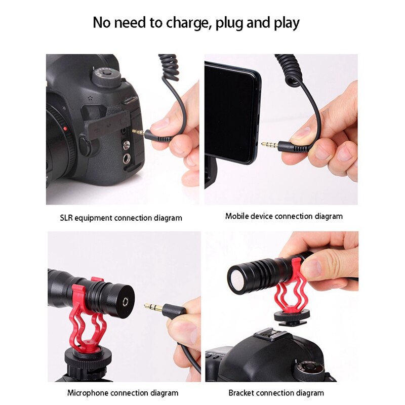 CY01 Camera Microphone SLR Interview Microphone for DSLR Recording Photography Vlog Microphone