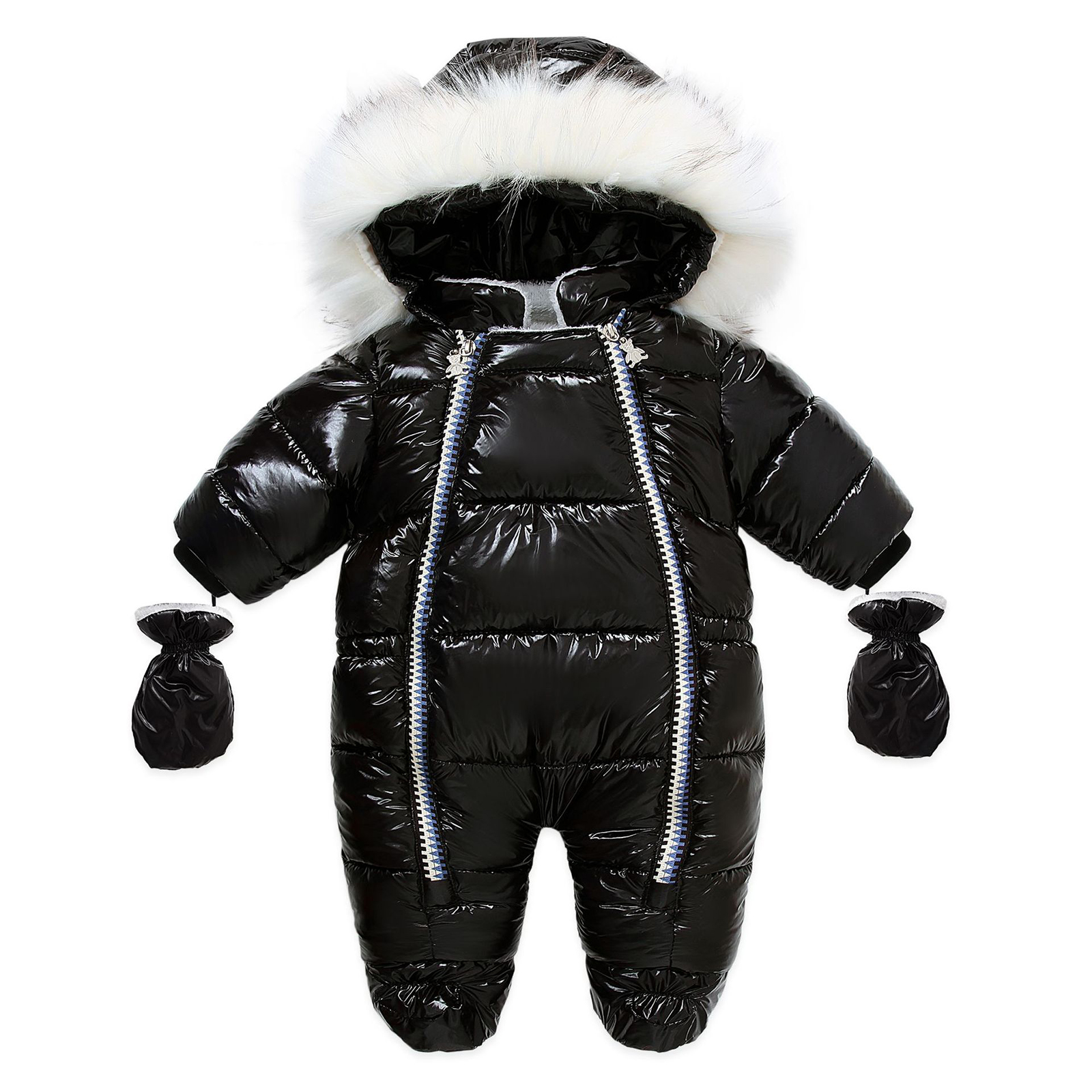 Macacão infantil de pele com capuz, macacão infantil de pele com luvas, impermeável, verniz, zíper, newbron: Preto / 12 m