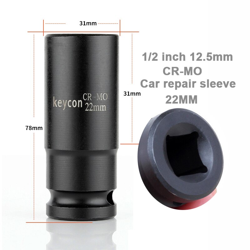 1/2 Inch 8-32mm Air Socket Adopter Universal Pneumatic Socket Wrench Head for Electric Impact Wrench Air Impact Wrench: 22MM