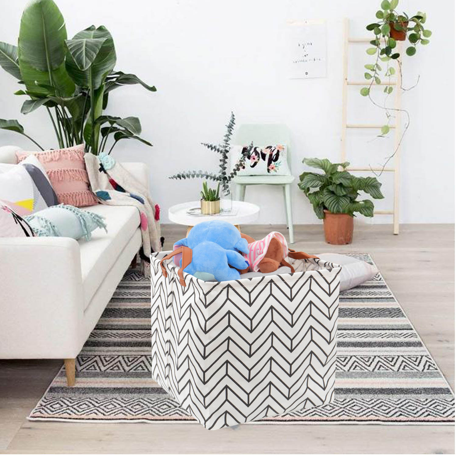 Large Capacity Square Folding Storage Basket Toys Clothes Organizer Waterproof Leather Handles Laundry Hampe Home Storage Bag