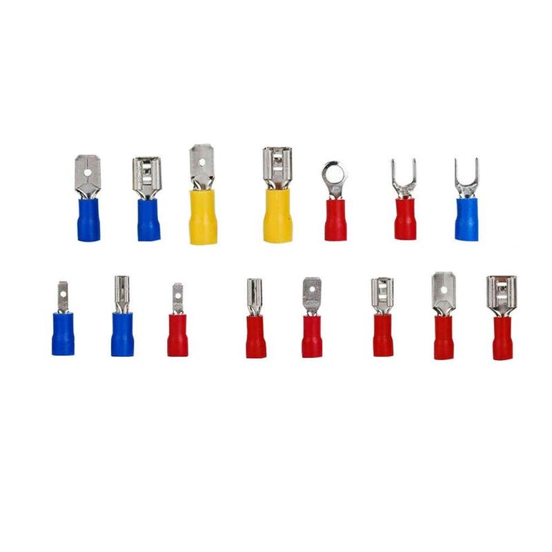 280Pcs Assorted Insulated Spade Crimp Terminal Red With Set Cold-Pressure Electrical Box Butt Yellow Terminal Wire Blue E1V4