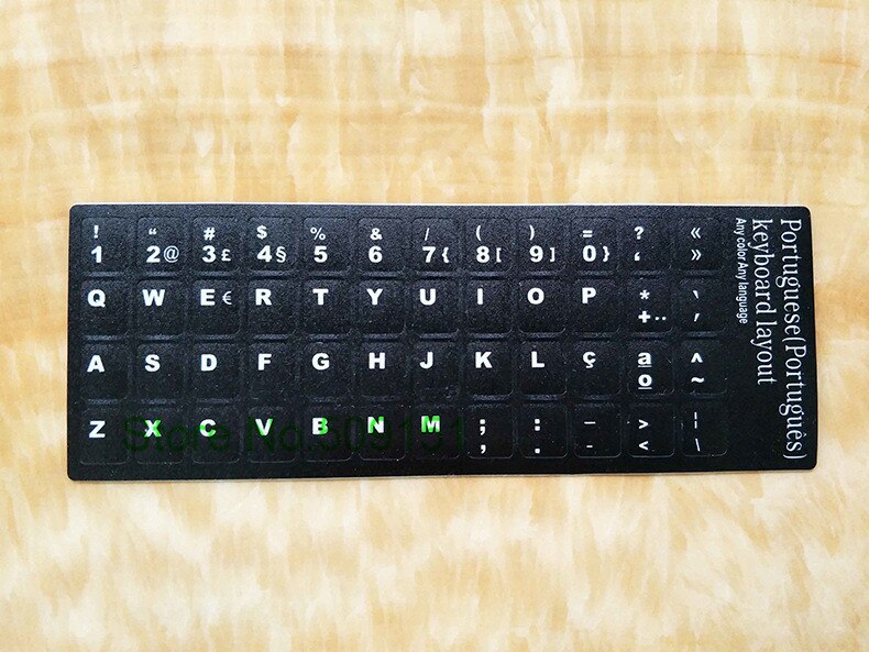 2 pcs/lot espagnol Espanol arabe anglais Farsi turc BR hébreu russe français aribique italien thaï clavier autocollants Alphabet: Portuguese