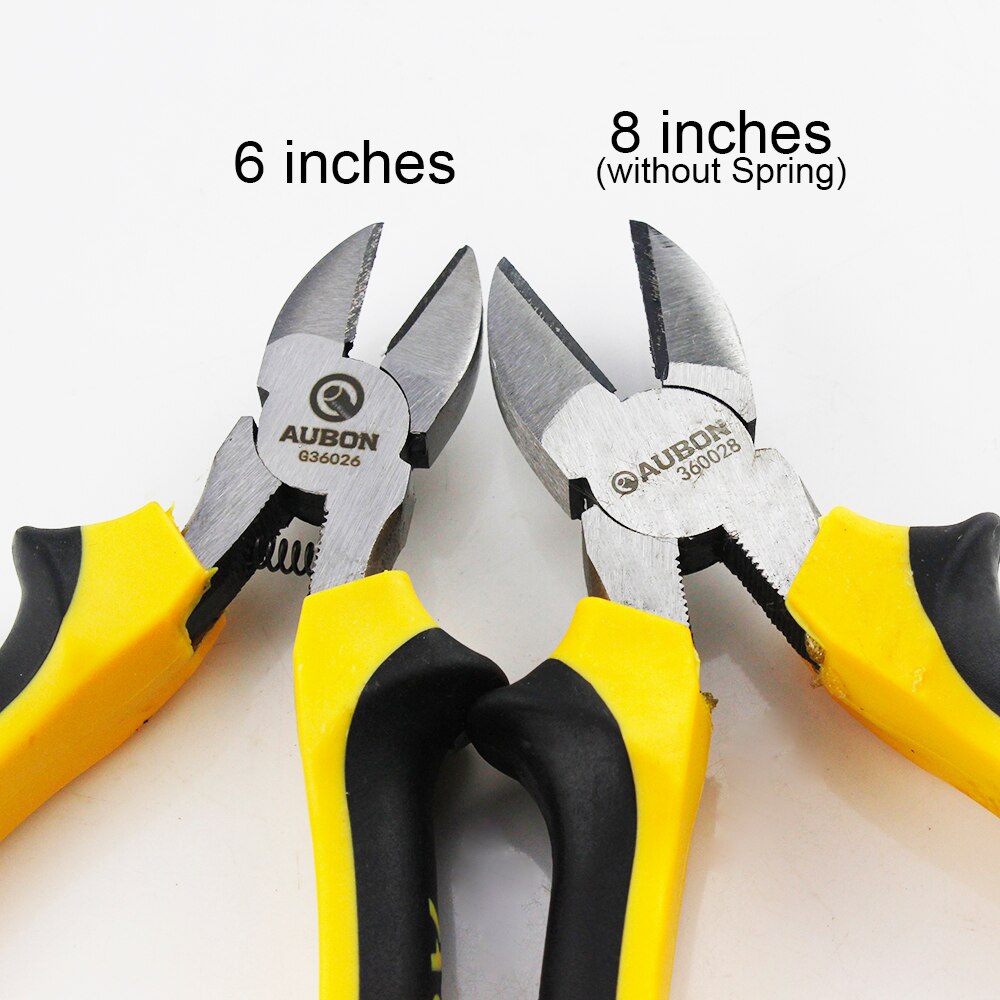 AUBON 1pc* 6" 8" Diagonal Cutting Pliers Plastic Side Cutter Diagonal Pliers Cable Cutters Electrician Hand Tools