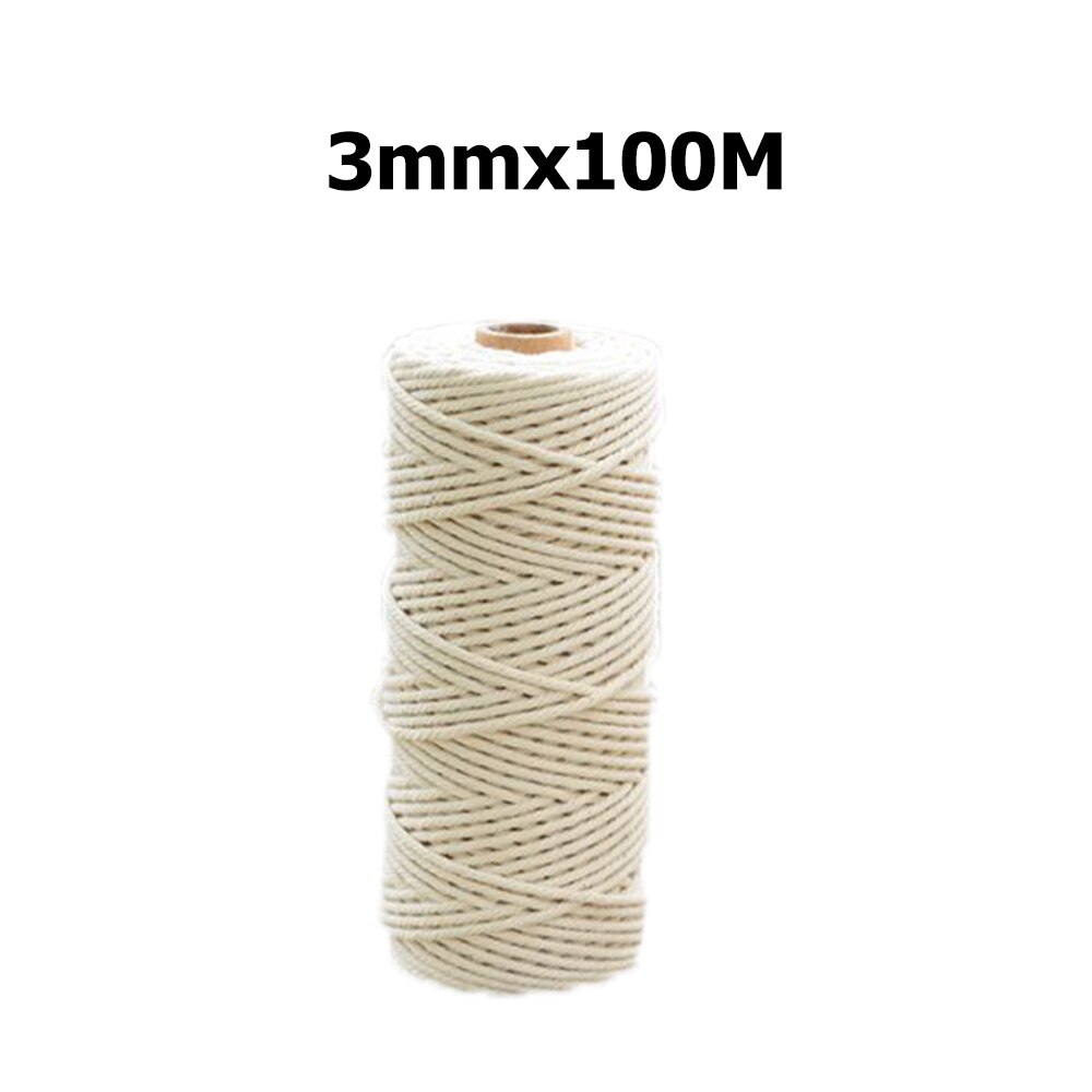 Cotton Cord Macrame Cotton Cord 2mm x 200m for Wall Hanging Dream Catcher For Wall Hangings Plant Hangers Wall Art Homewares: 3mmx100m