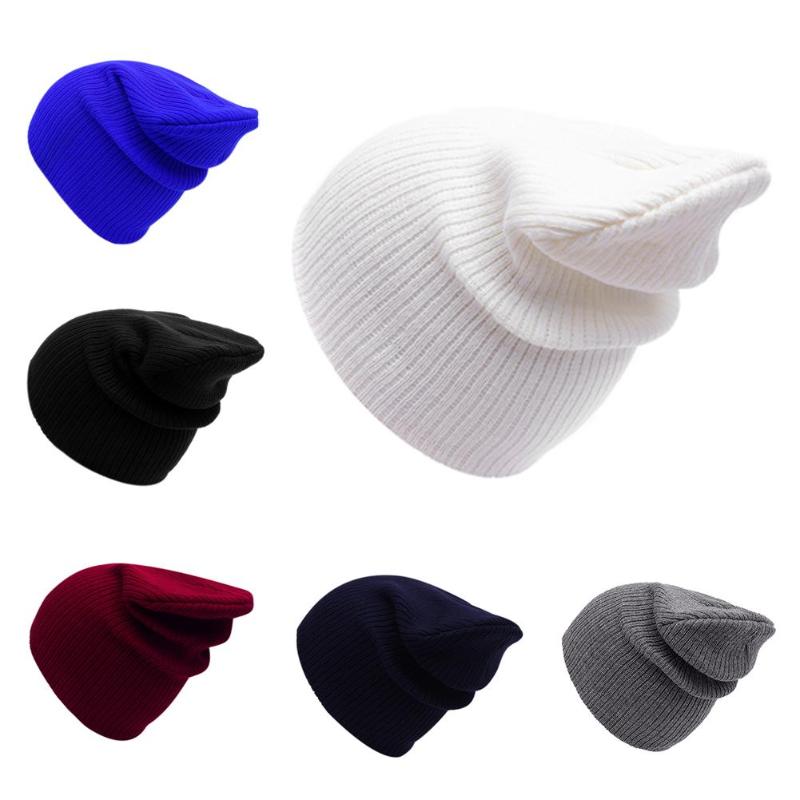 Höst vinter mjuk stickad mössa dam keps dam bomull skullies & beanies enfärgad taklist hattar kvinnlig solid huva
