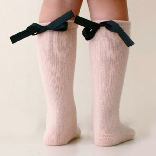 Baby Kid Girl Bowknot Pearl Stocking Solid Cotton Pantyhose Stockings Autumn Winter Princess Warm Tights 0-7Y