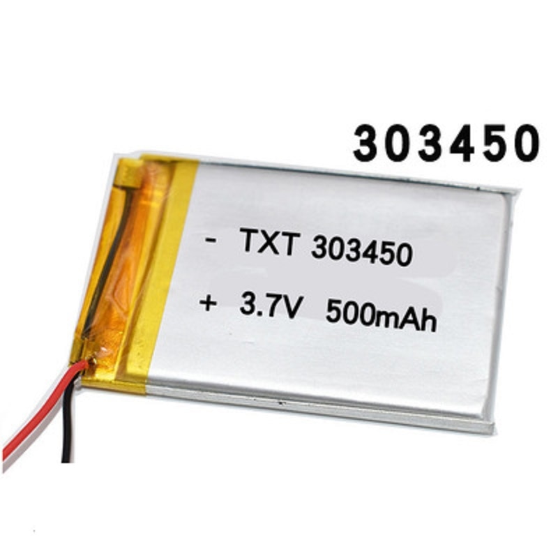 3.7V 500mAh 303450 Lithium Battery 3.7 Volt Li-polymer Lipo Bateria For Remote Control Headphone Mini Camera LED Light