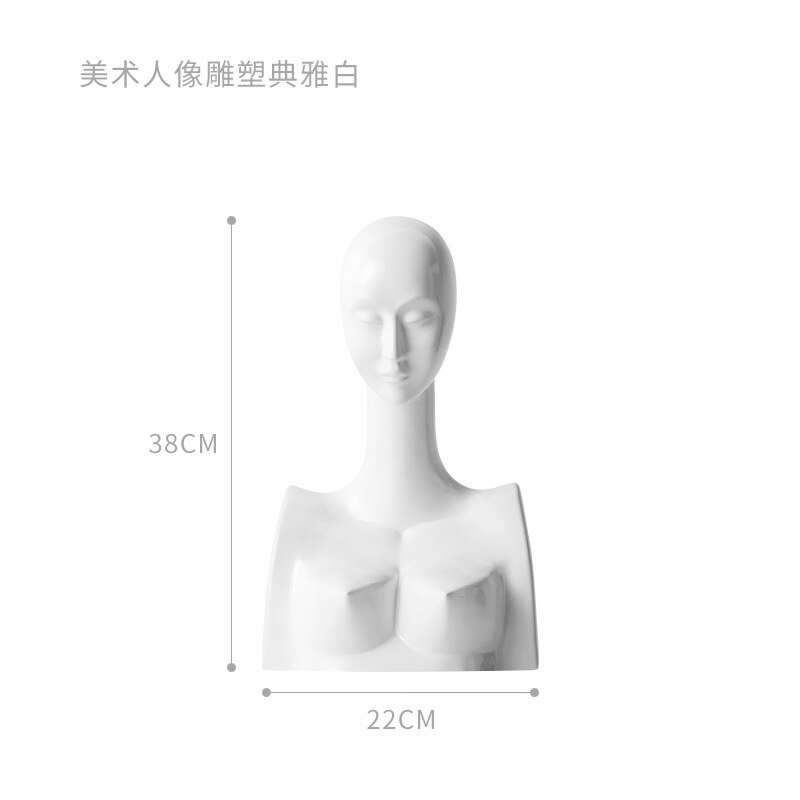 Ceramic Figure Decoration Nordic Abstract Art Model Room Photographer Props Decoration Figure Sculpture: white