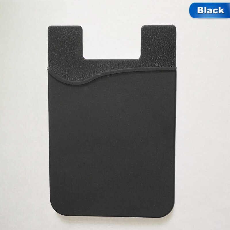 Women Men Cell Phone Card Holder sticker Bus Card Business Credit ID Card Holder Slim Case Pocket Adhesive: black