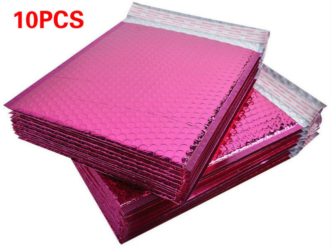 Usable Space 15X13 Rose Red Poly Bubble Mailer Envelopes Padded Mailing Bag Self Sealing packaging Bag Wrap Storage 10pcs