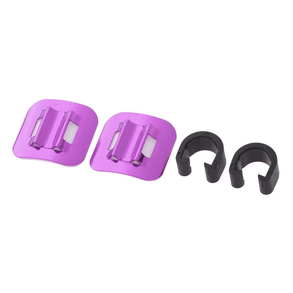 2 st cykel stick-on guide line clips växelkabel klämma fast mountainbike vajerhållare: Lila