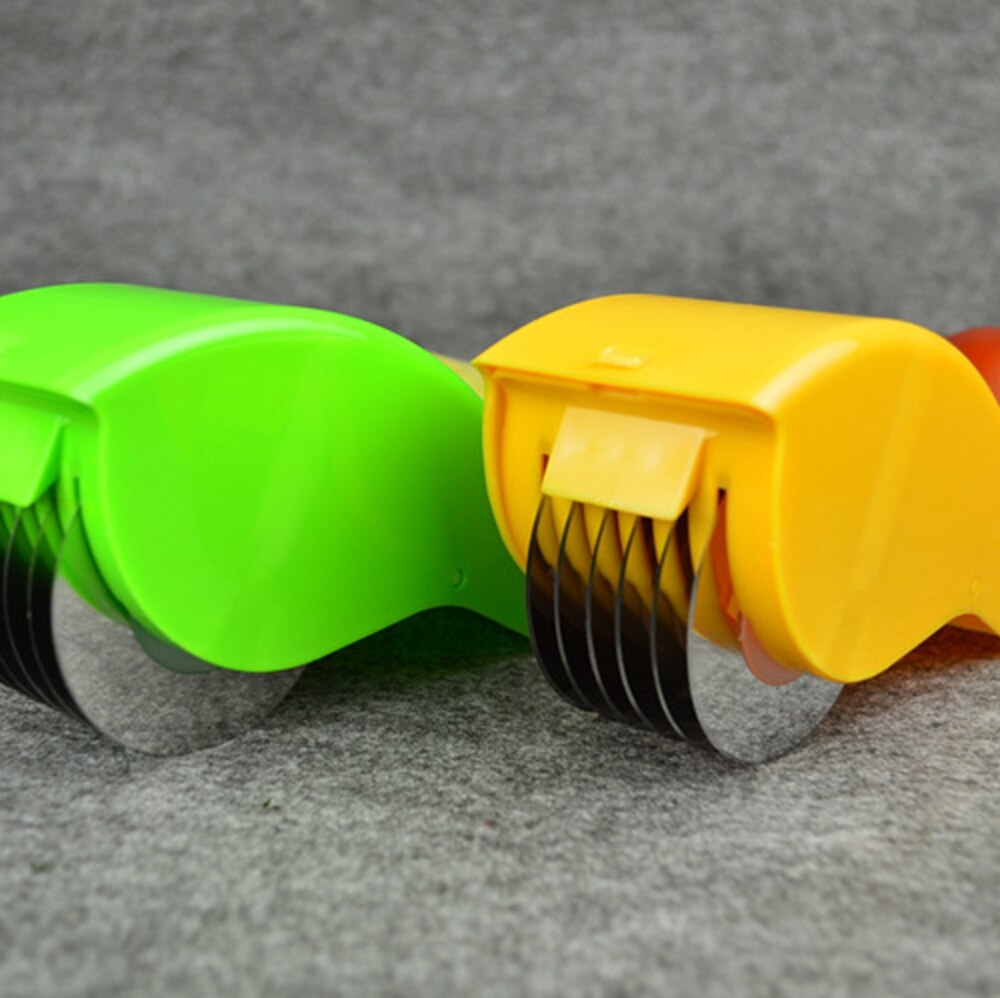 Herb Rolling Roll rollers Mincer Herbal Manual hand Scallion cut Cutter Slicers 6 Stainless Steel Blade Kitchen vegetable chop