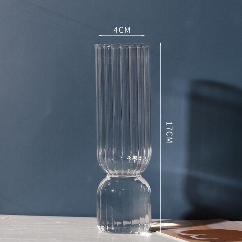 Vase en verre de décoration intérieure, Vase en cristal, plantes hydroponiques modernes, frais européens pour mariages, événements, fêtes créatives: 5- white