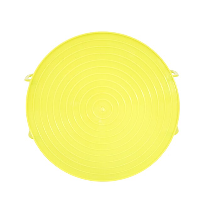 Plastic 4 In 1 Microwave Plastic Stand Mini Desk Heating Food Tray Cooling Rack Multifunction Stacker A Lid Kitchen Plate Shelf: Yellow