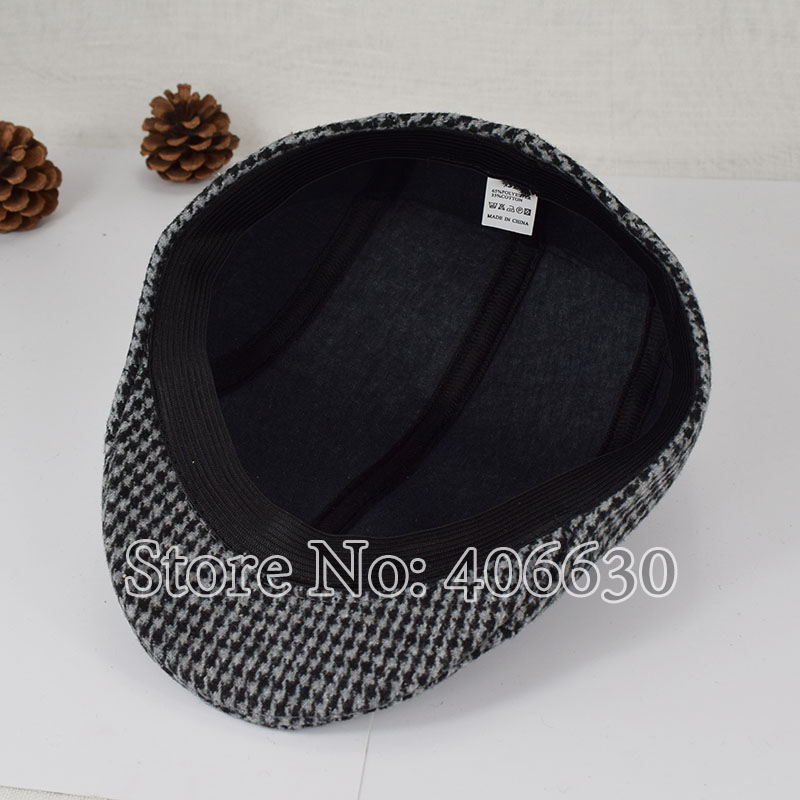 Hösten houndstooth pläd barn basker hattar baby boy visir kepsar tidnings hattar shxb 004
