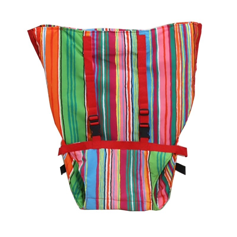 B2EB Draagbare Kinderstoel Veiligheid Seat Harness Peuter Hoge Booster Seat Cover Met Verstelbare Bandjes Schouder Riem Voor: Color bar