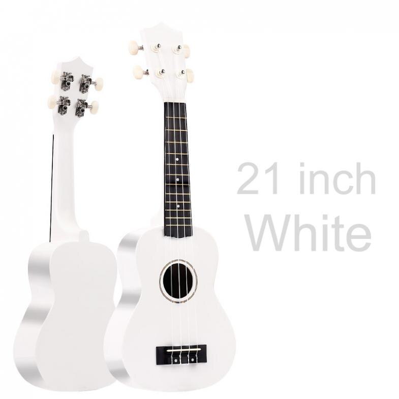 21 Inch Soprano Carbon Fiber Ukulele Colorful Acoustic 4 Strings Hawaii Guitar Instruments for Birthday / Christmas: white