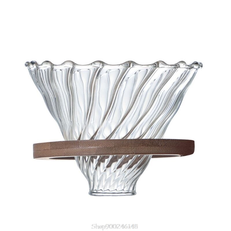 Pour Over Coffee Dripper Brew Heat Resistant High Borosilicate Glass Coffee Maker Come Coffee Server with Lid S23 20: E