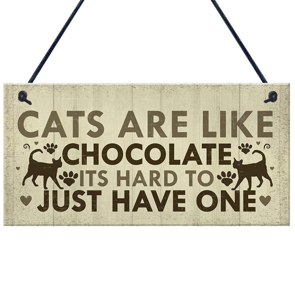 Wodden Opknoping Mooie Kat Plaques Borden Dier Teken Kat Huis Doorplate Plaques Rustieke Muur Decor Home Decoratie Deur Hangers