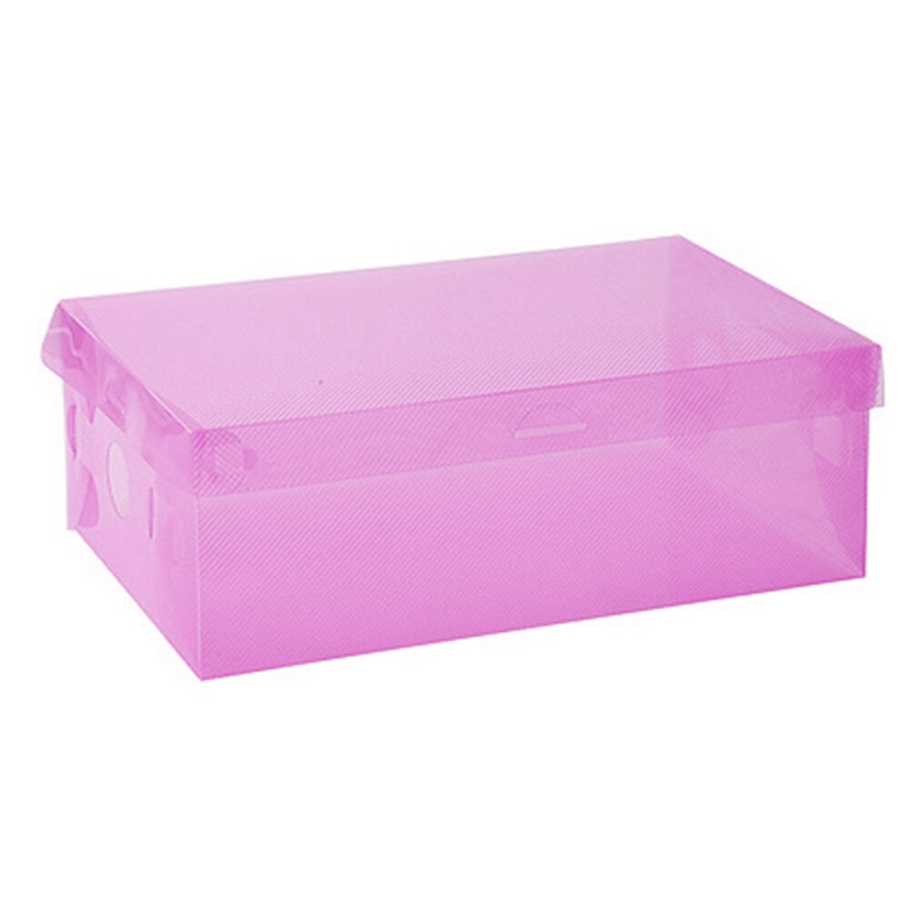 Candy Kleur Clear Plastic Schoenendoos Dame Stapelbaar Schoenen Opbergdoos Lade Unit: Roze