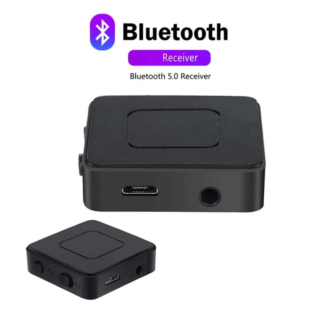 Receptor Bluetooth sem fio, Receptor de áudio 2 em 1, USB estéreo, 3.5mm Aux Jack para computador, Headset de carro, Computador