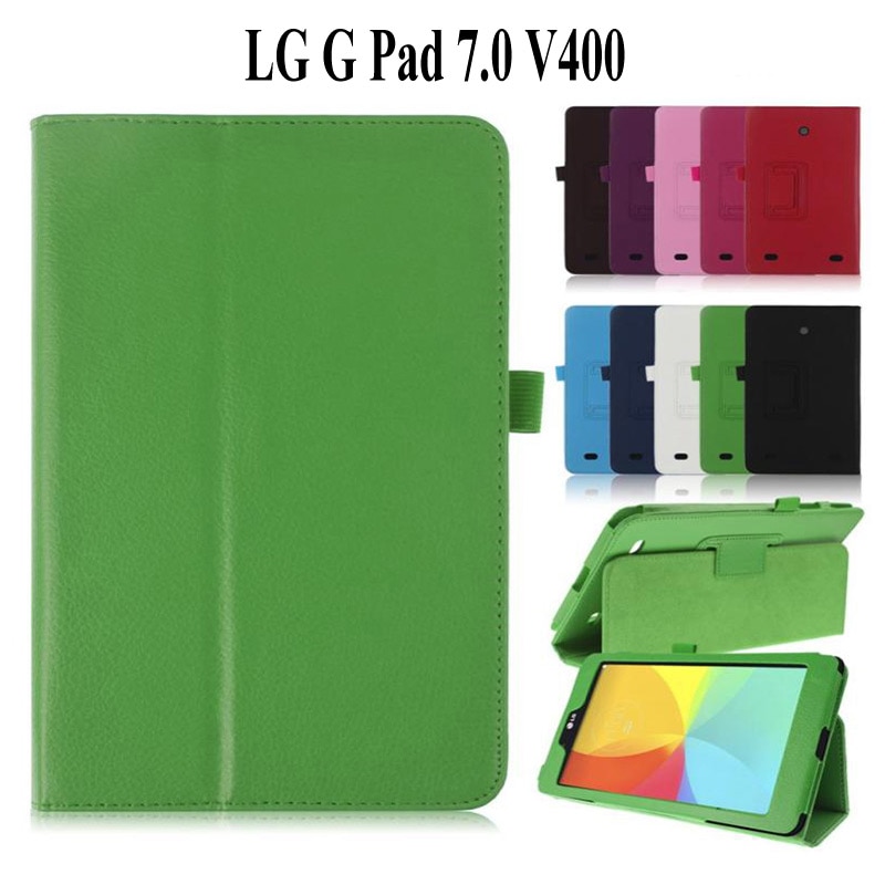 Funda de cuero PU con tapa Litchi para LG Gpad 7 V400, cubierta de tableta de 7,0 pulgadas para LG V400, Fundas para Lg V400 de 7,0 pulgadas