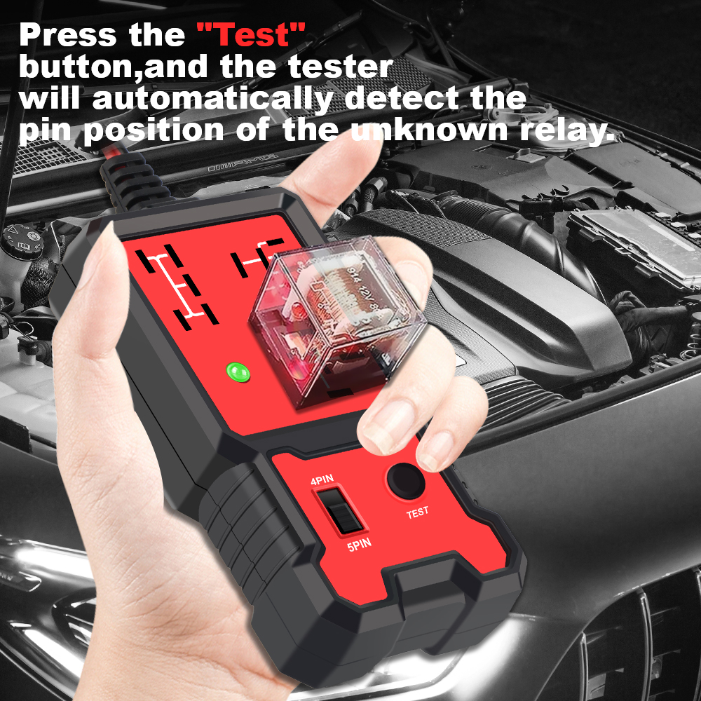 Probador de relé electrónico automotriz, probador de relé de coche Universal, luz indicadora LED de 12V, comprobador de batería de coche, accesorios de coche