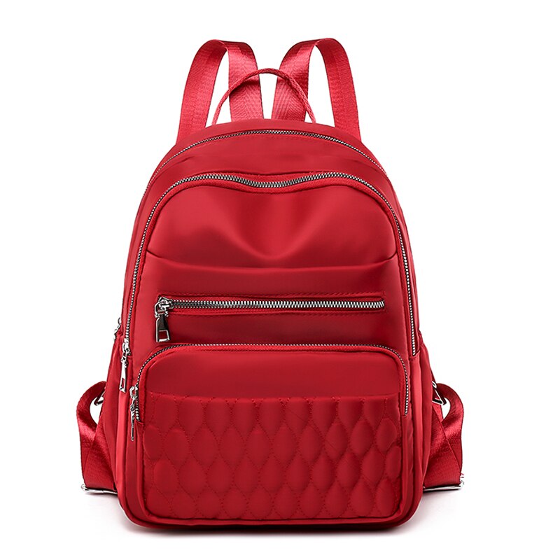 Mochila bonita estilo informal de viaje para mujer, morral escolar para chicas, de tela suave de , con múltiples bolsillos: Rojo