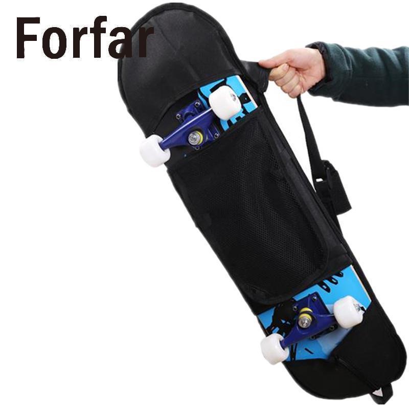 Bolsa de patineta portátil para niños y adultos, mochila para deportes de Skate, bolsa de transporte de tela no tejida negra, funda de protección para patines Longboard