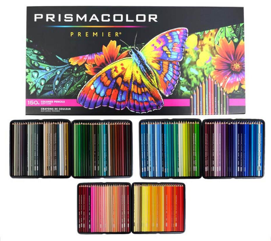 24 48 72 150 Color USA Sanford Prismacolor Premier Oil Color Pencils Soft Watercolor Pencil School Drawing Sketch Art Supplies