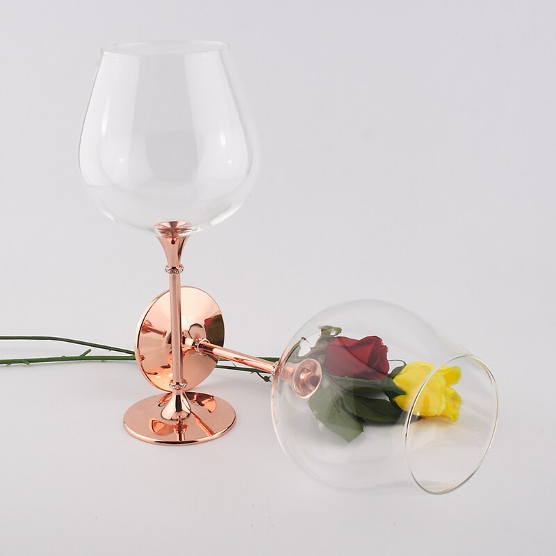 Oh Trend 680ml Hochzeit Weingläser Becher Stainess Stahl Kristall Diamant Stehen Wein Glas Gravierte Küche Glas Bar Klar tasse