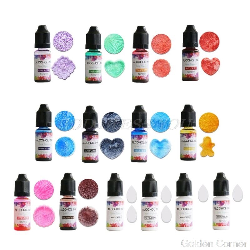14 farve 10ml alkohol blæk diffusionsharpiks pigment kit flydende farvestof farve art  jy02 20: -en