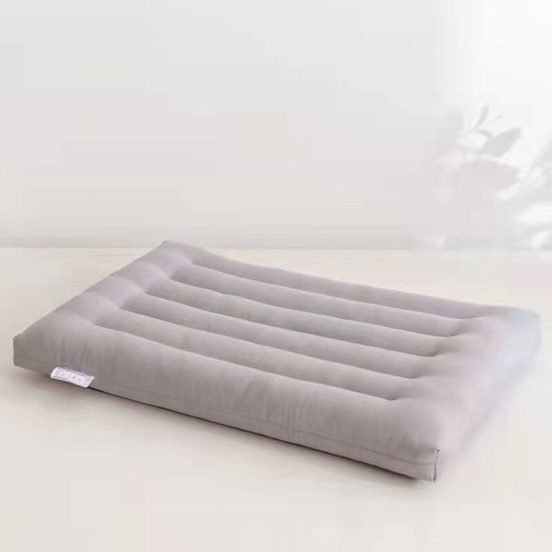 Oreiller en coton et velours pour enfants, oreiller plat et solide, Protection du cou, oreiller Ultra fin, literie adulte sans taie d&#39;oreiller: grey / 48x74cm1pcs