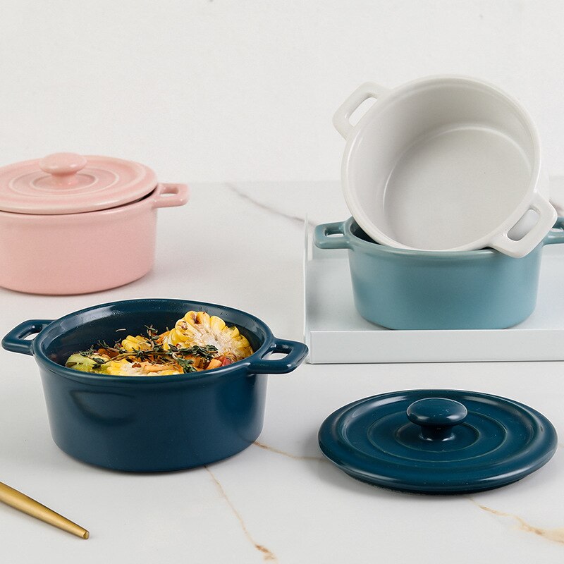 mini ceramiczna zupa Stockpot z pokrywką garnki Stewpot dzieci gulasz ciasto jajeczne strona główna Kichen używane garnki robić gotowania