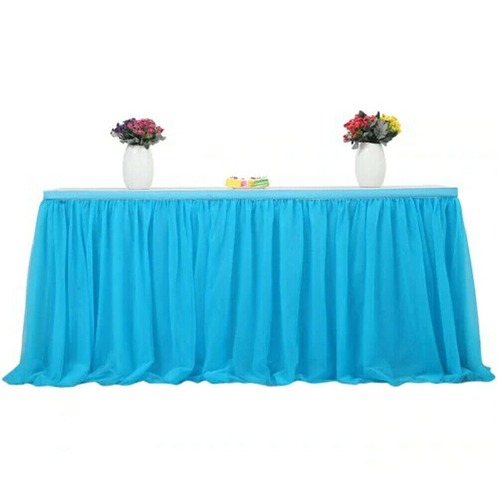 5 kleuren Tutu Tulle Tafel Rok Cover Kerst Verjaardagsfeestje Baby Shower Servies: Blauw