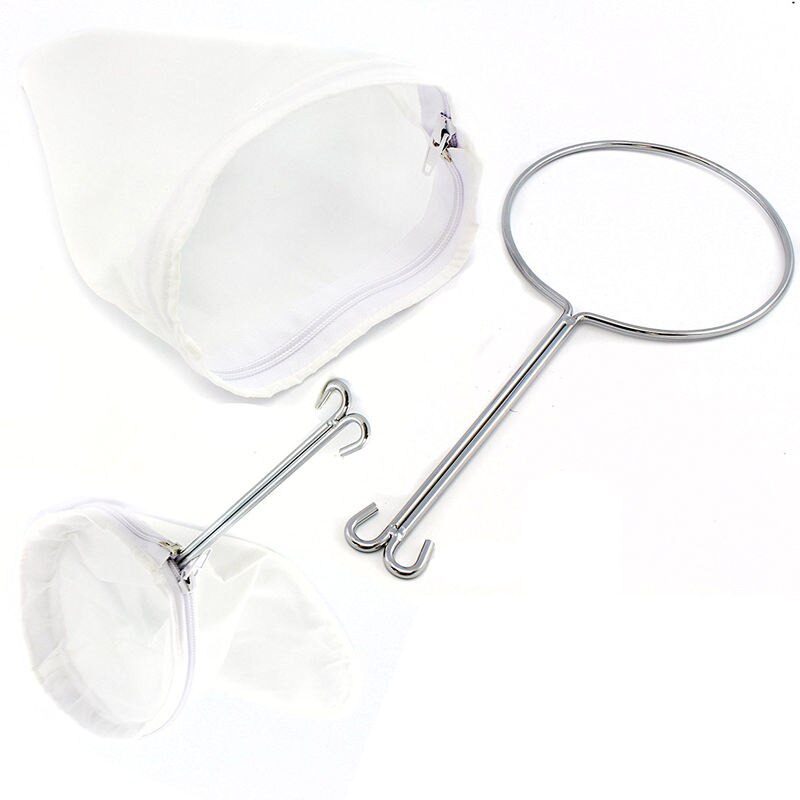Thai Tea Filter Stainless Steel Traditional Thai Style Asian Pulled Tea Strainer with Zipper Removable Strainer Sock