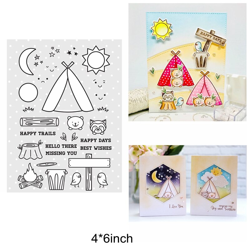 Sellos de silicona transparente para niños y niñas, bonitos animales mezclados, pastel de feliz cumpleaños, abeja, Ángel, unicornio, sello transparente, fabricación de tarjetas artesanales